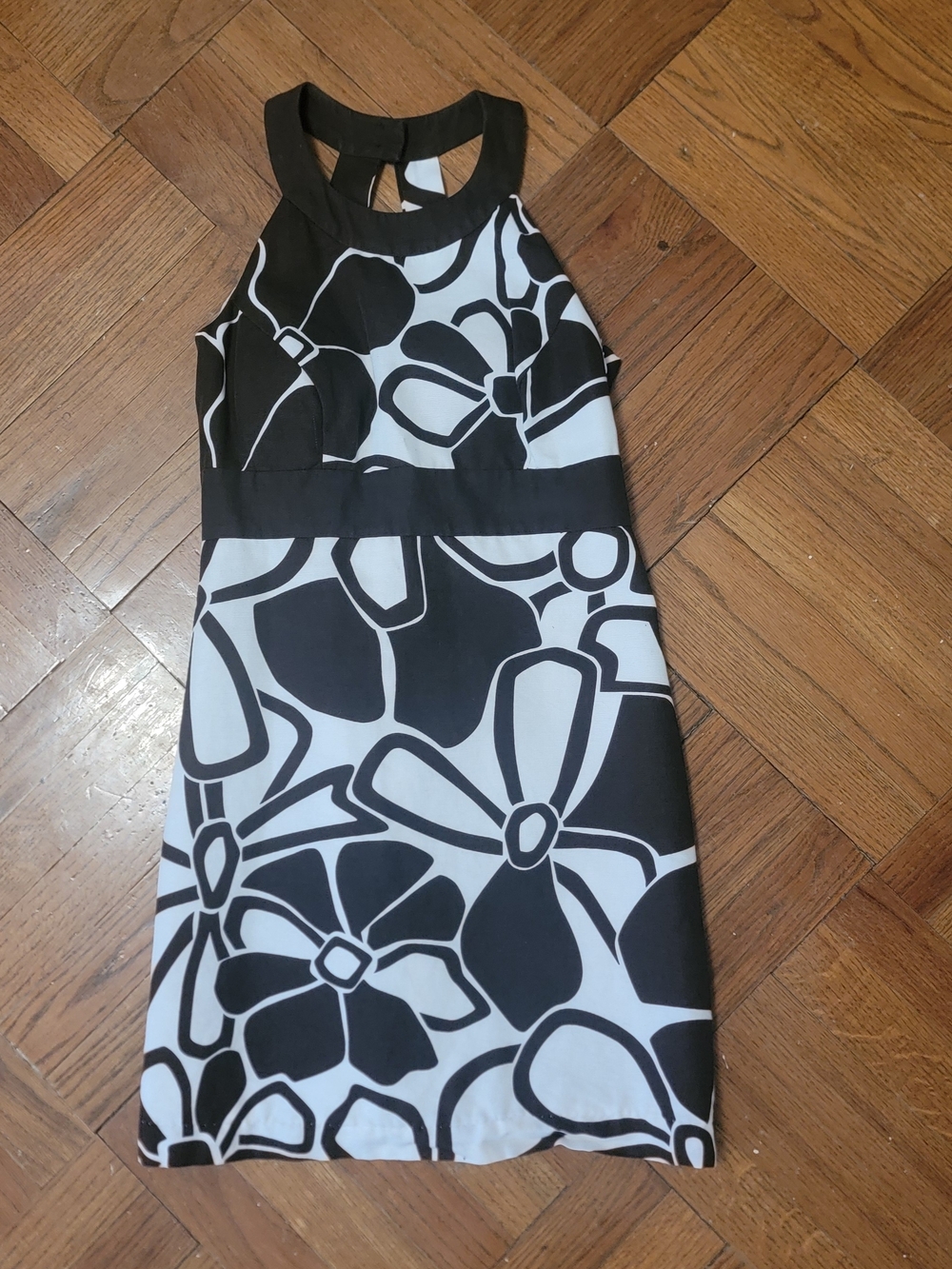 Ann Taylor Brown & White Floral Halter Mini Dress